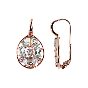Blue Topaz & Rose Gold Drop Earrings - $549 RRP