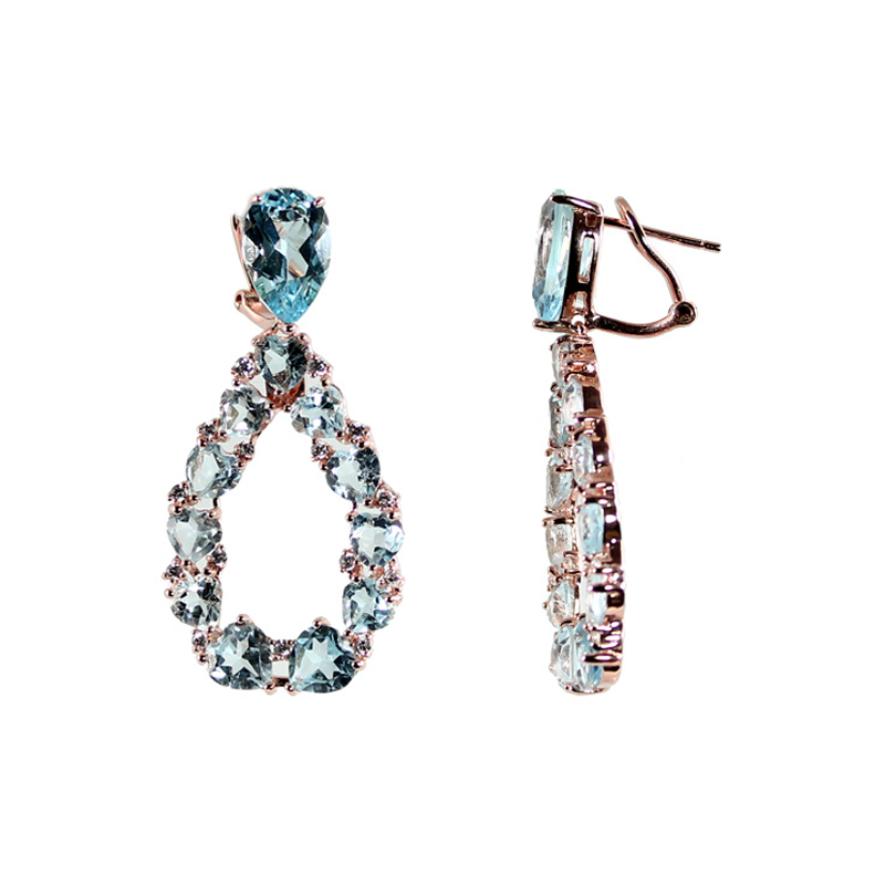 Blue Topaz Tear Drop Earrings - $904 RRP