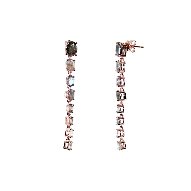 Labradorite Graduated Drop Earrings