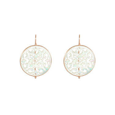 Mother-of-Pearl Disc Cutout Earrings