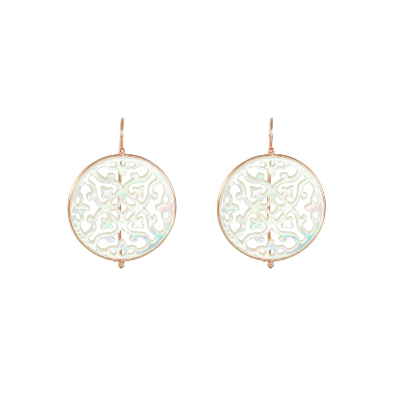 Mother-of-Pearl Disc Earrings