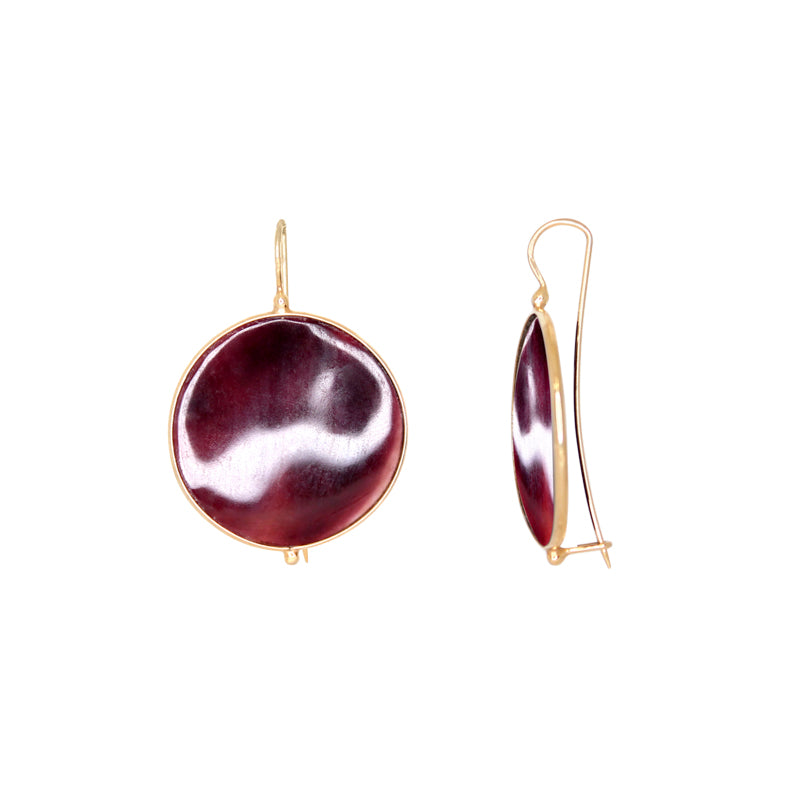 Tortoise Shell Disc Earrings