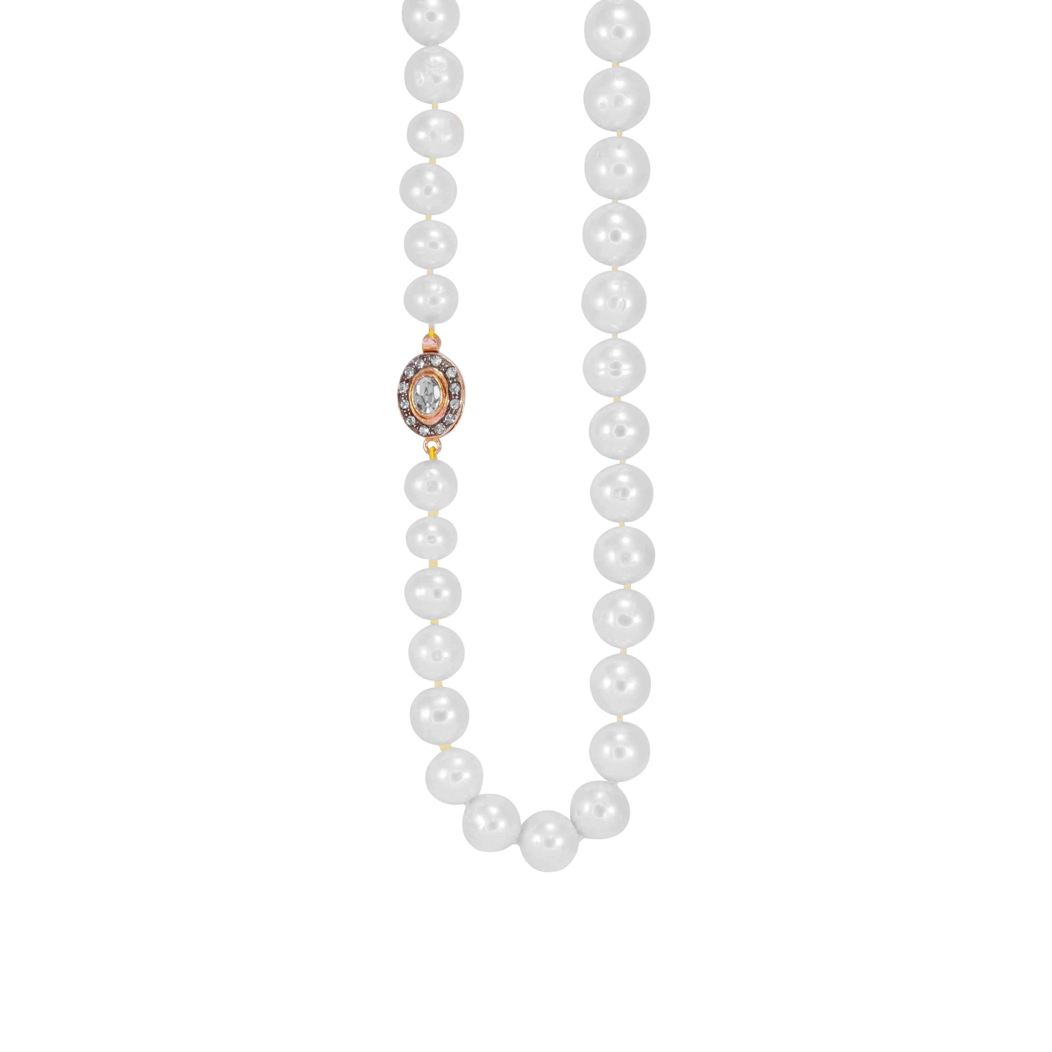 10-13mm Graduated White Pearl Necklace 19" with Clasp
