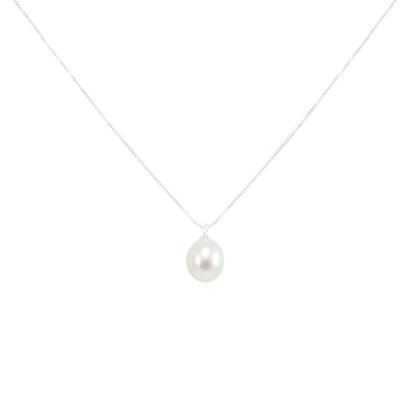 White Pearl and Silver Pendant