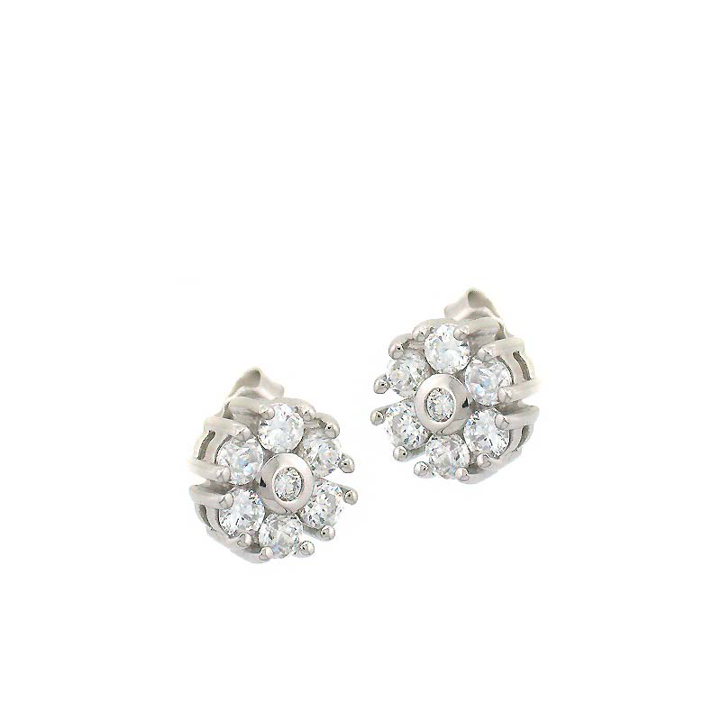 Modern Round Flower Stud Earrings