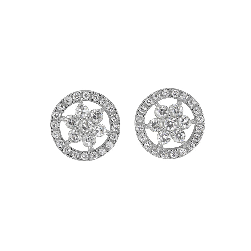 Daisy with Circle Surround Earrings