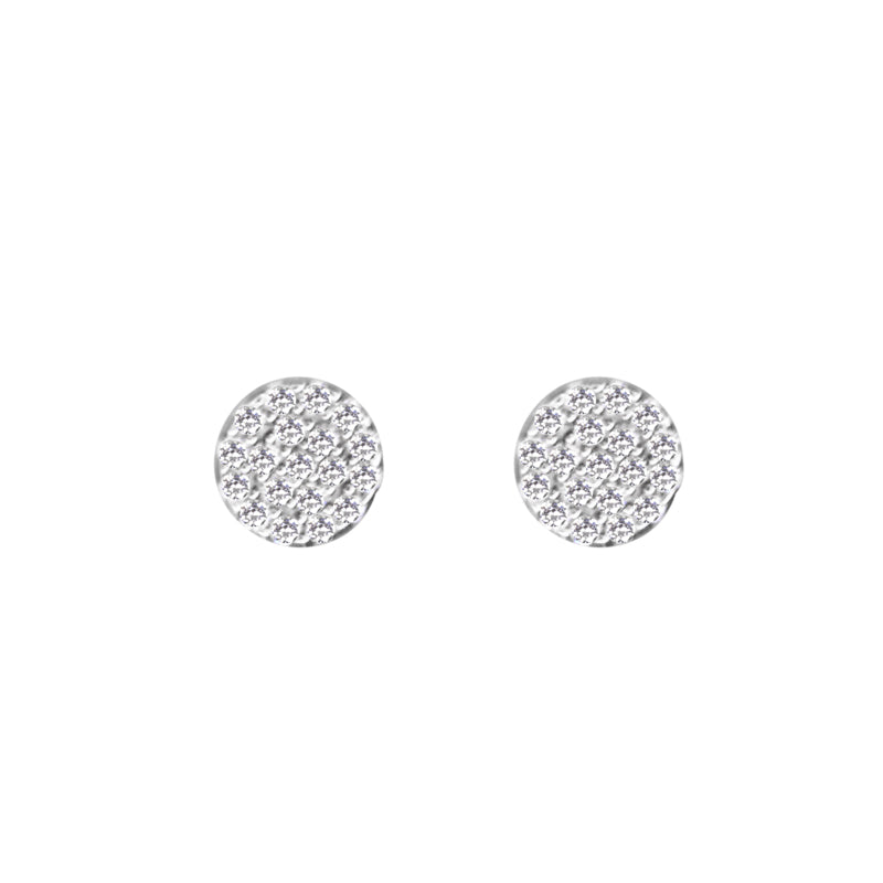 Small Multi-Crystal Disk Stud Earrings
