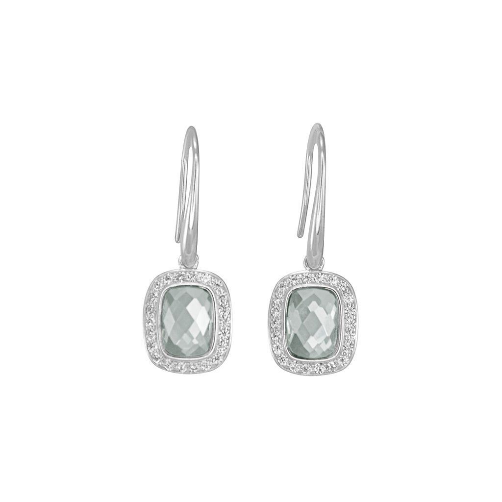 Radiant Cut Rectangle Hook Earrings