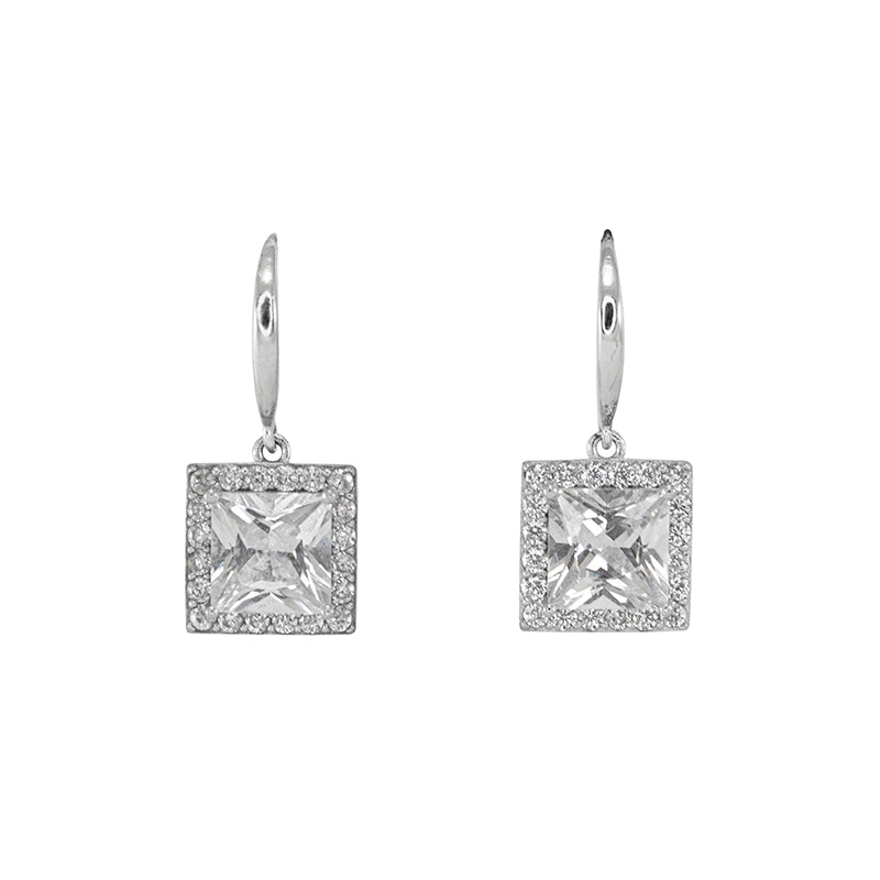 Square Silver Earrings