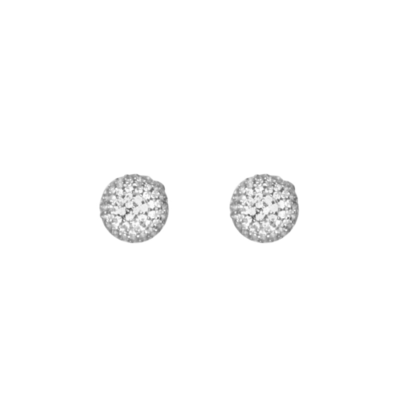 Silver Ball Stud Earrings