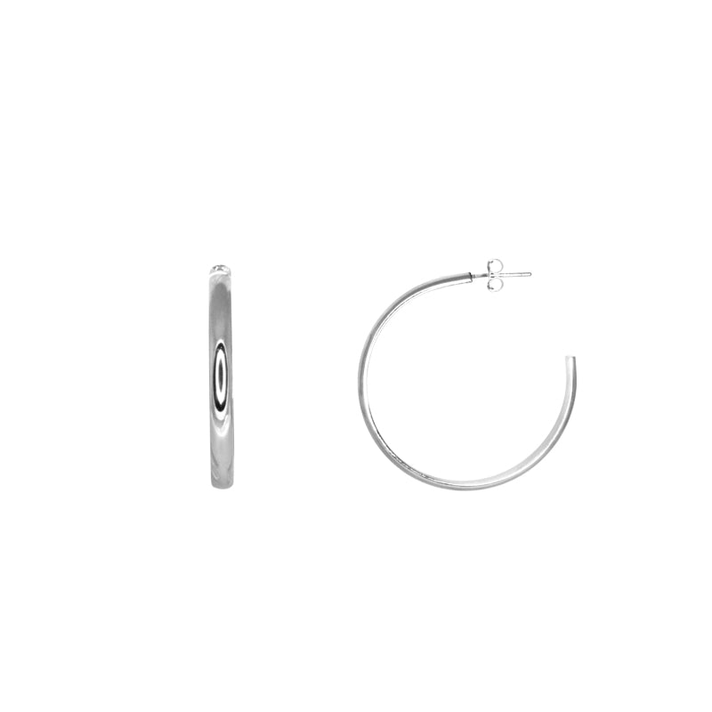 Large Plain Silver Hoops