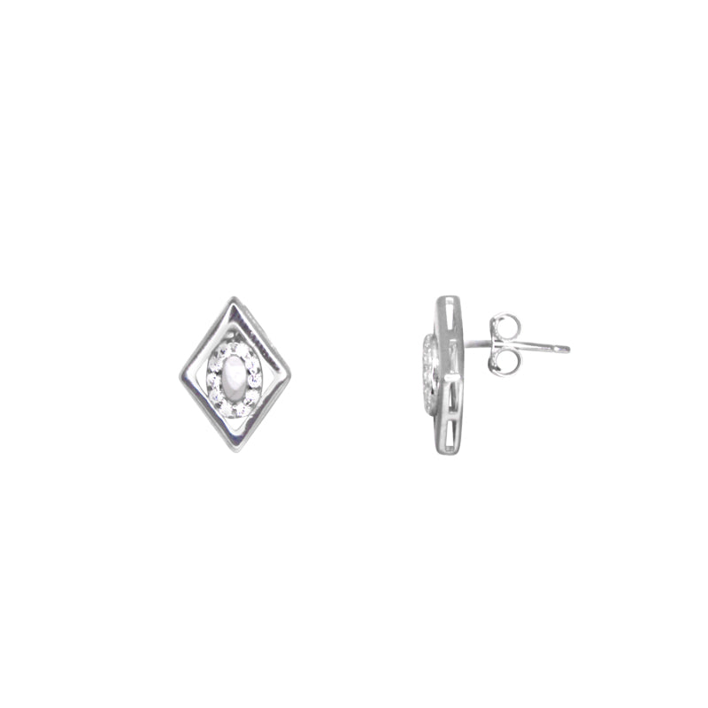 Diamond Shape & Circle Crystal Stud