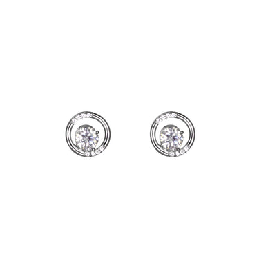 Silver Circle with Crystal Stud - $62.00 RRP