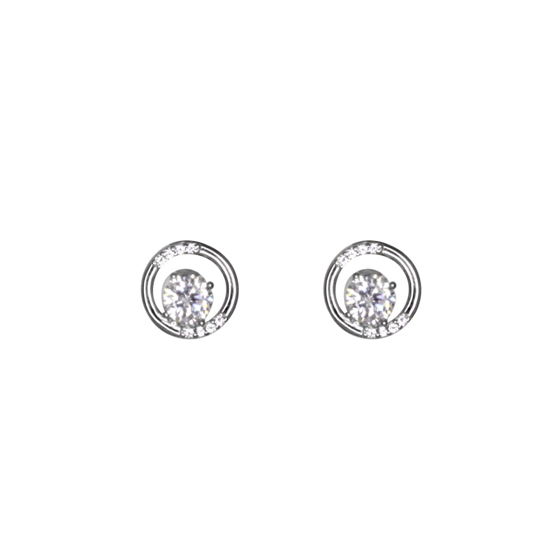 Silver Circle with Crystal Stud - RRP $62.00