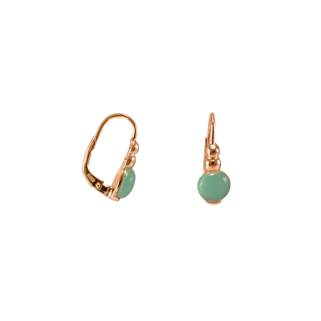 Round Milky Aqua Drop Earrings