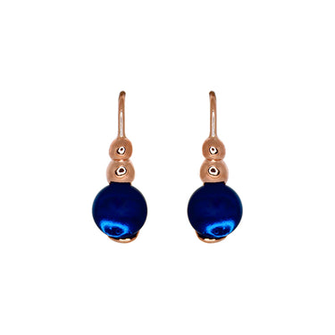 Round Blue Drop Earrings