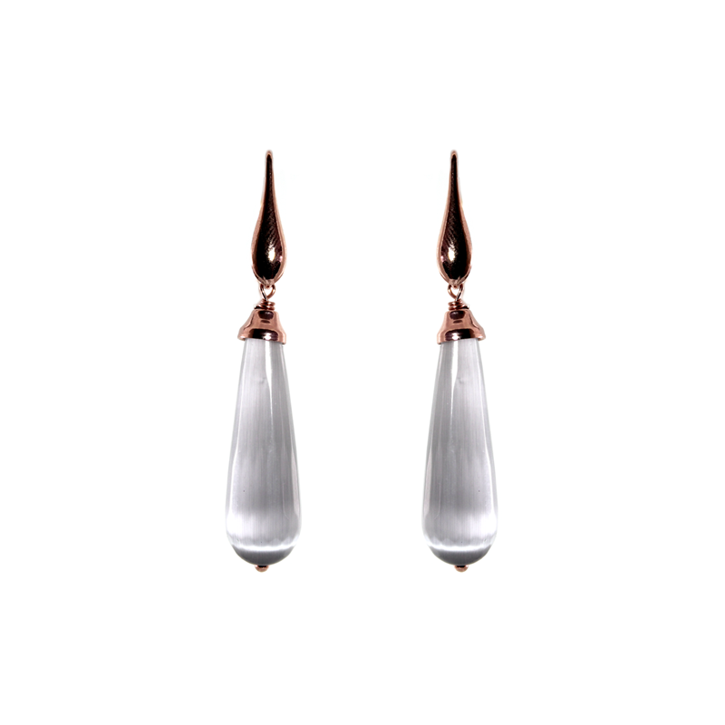 Grey Teardrop Earrings