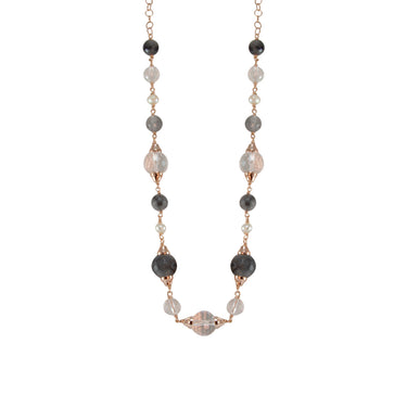 Pearl, Crystal & Cloudy Quartz Necklace