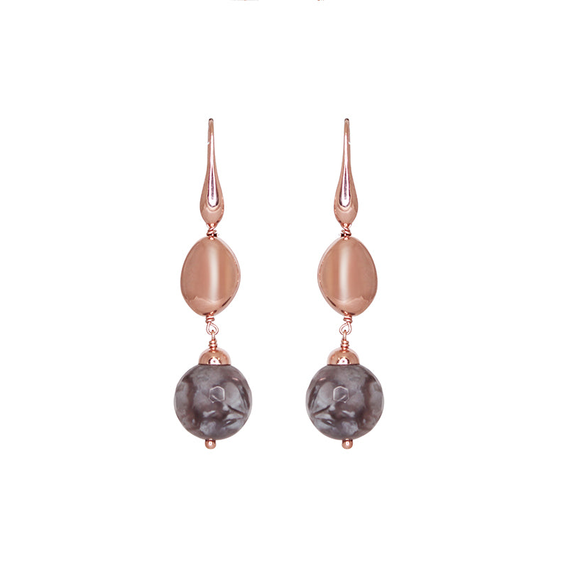Grey Jasper Drop Earrings