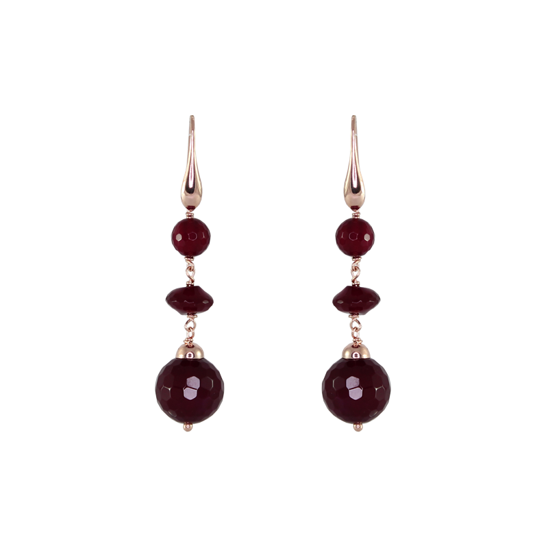 Triple Red Drop Earrings