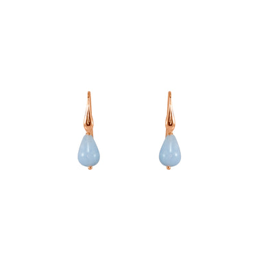Blue Jade Agate Teardrop Hook Earrings