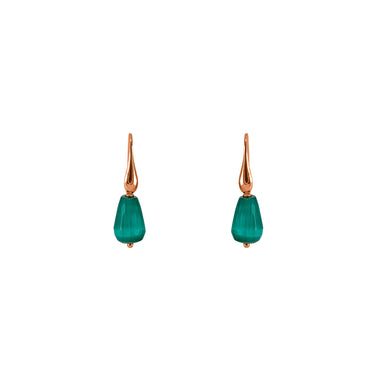 Green Agate Teardrop Hook Earrings
