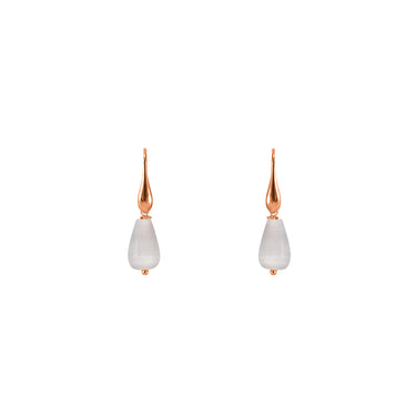 Grey Agate Teardrop Hook Earrings