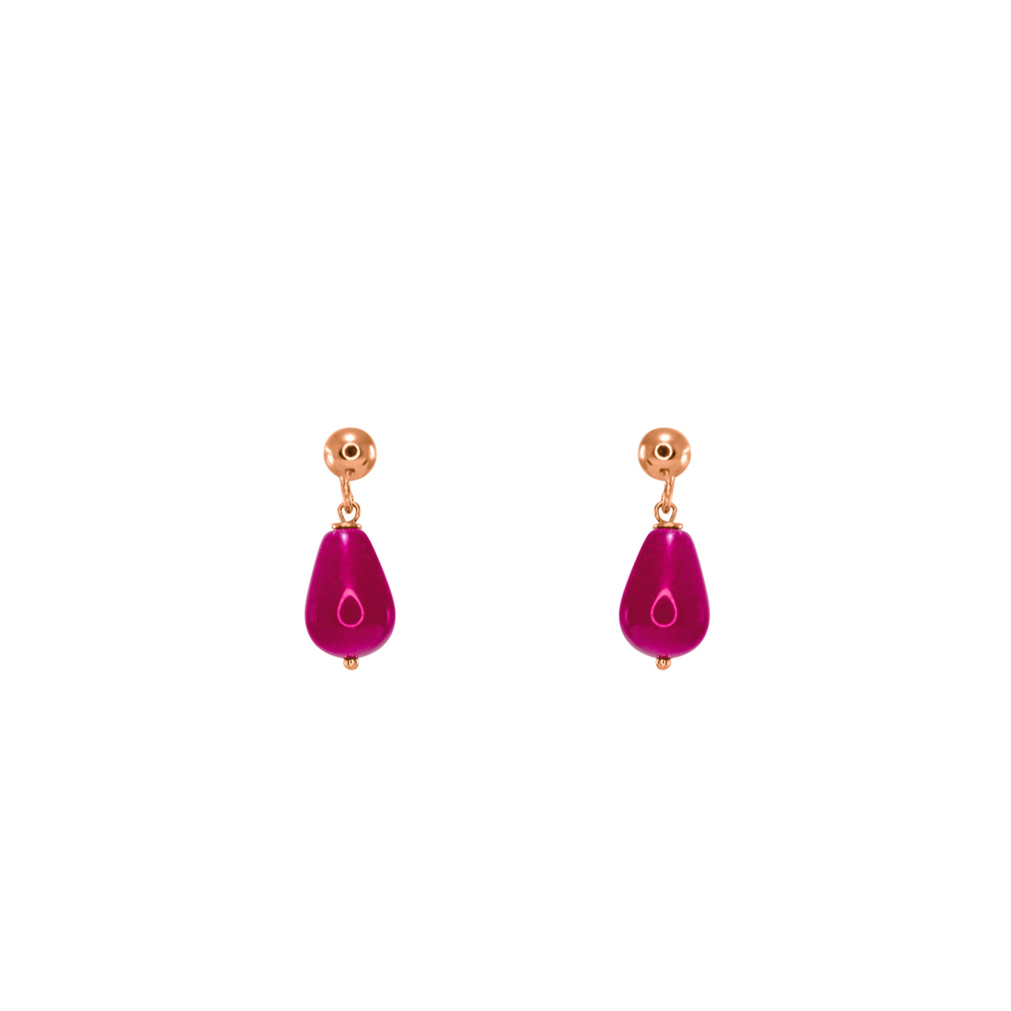 Ruby Agate Teardrop Stud
