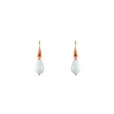 White Agate Teardrop Hook Earrings