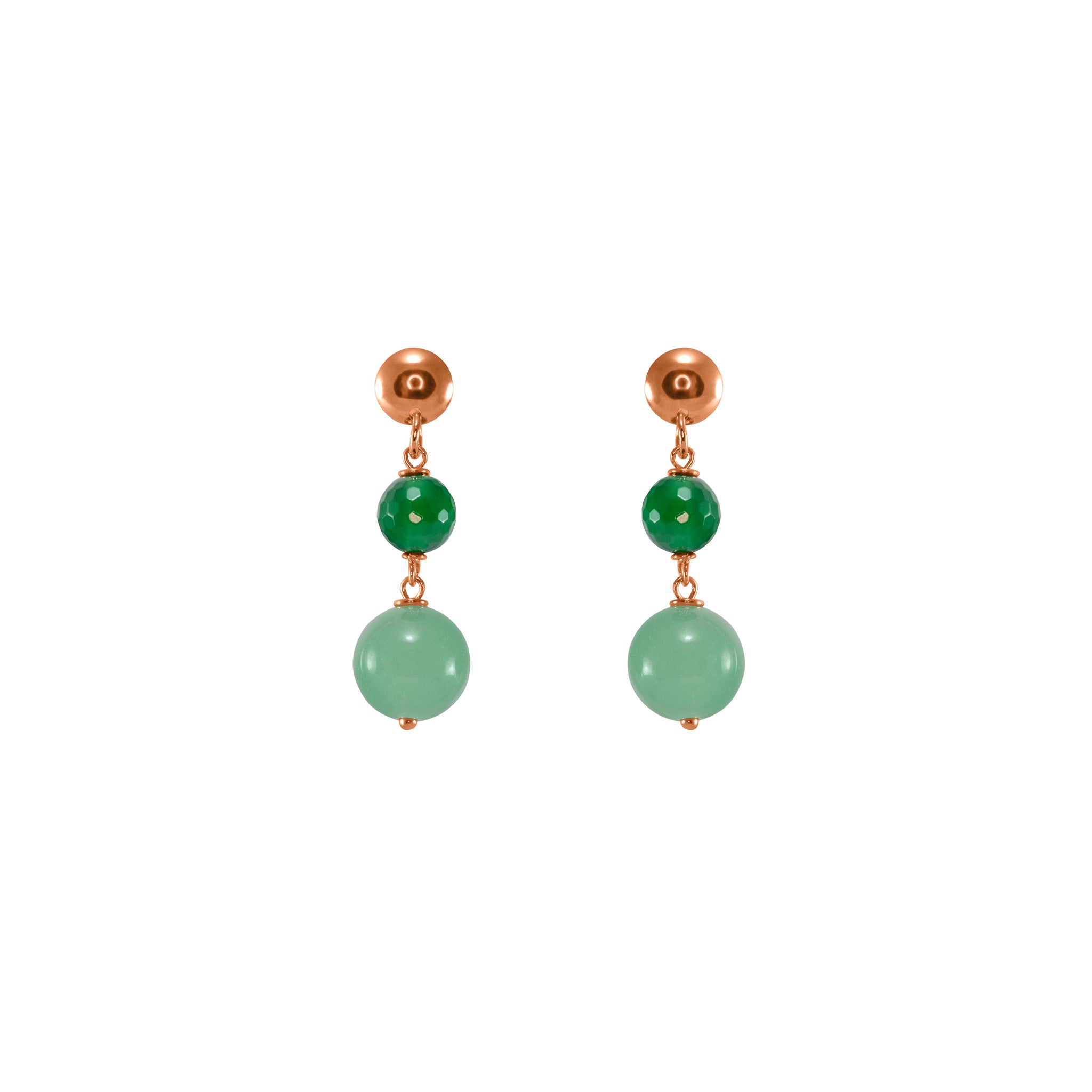 Green Double Drop Earrings