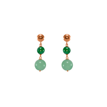 Green Double Drop Earrings