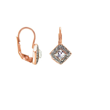 Bright Crystal Small Square Drop Earrings