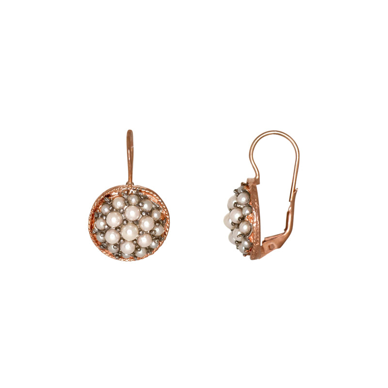 Pearl And Rose Gold Earrings
