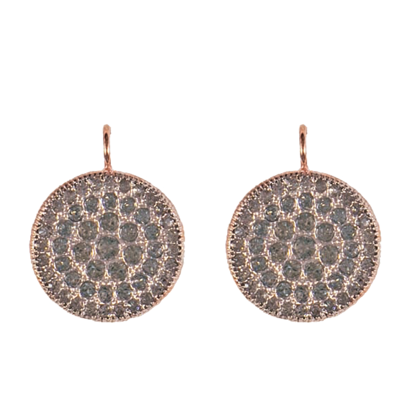 Large Crystal Disc Earrings
