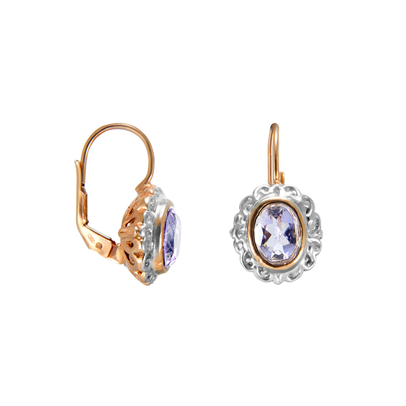 Fume Crystal Oval Earrings
