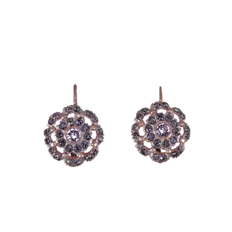 Fume Crystal Flower Earring