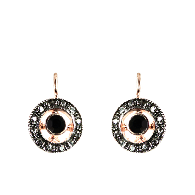 Onyx Round Drop Earrings