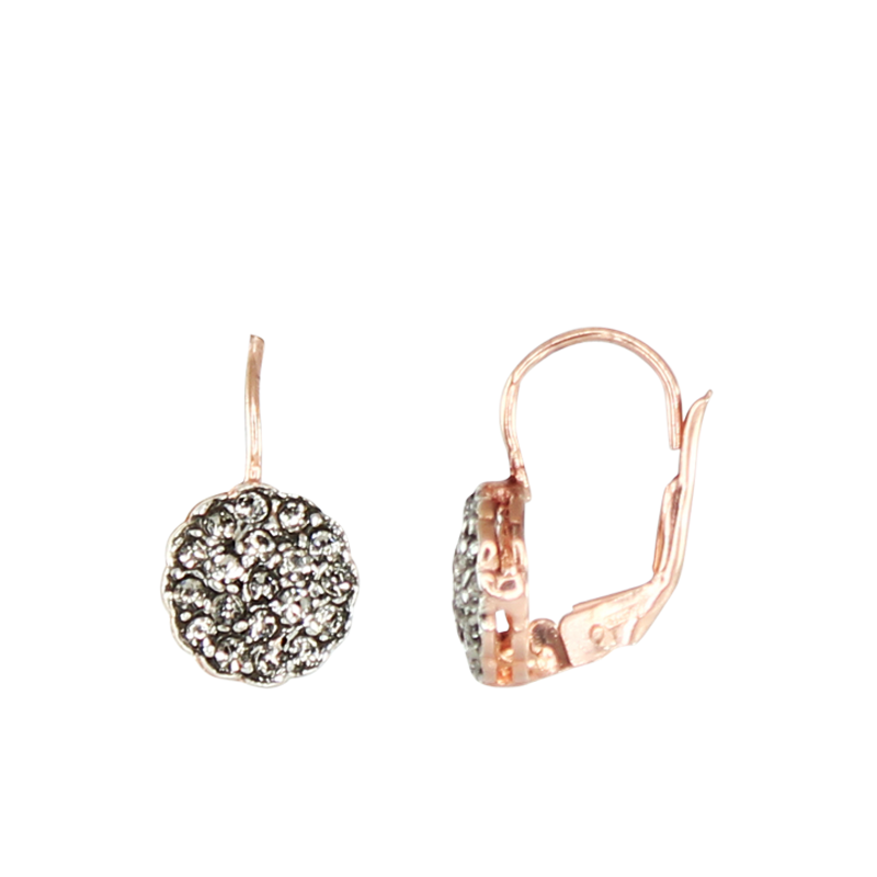 Crystal Round Drop Earrings