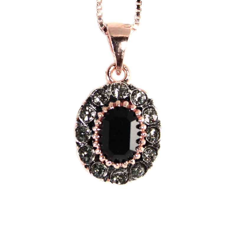 Onyx & Crystal Pendant