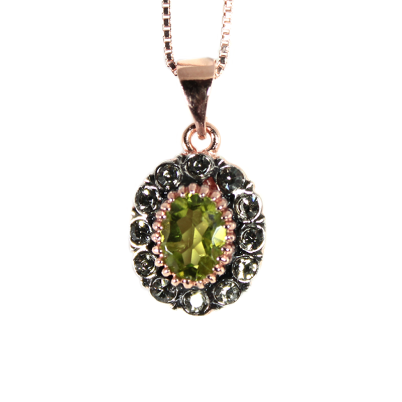 Peridot & Crystal Pendant