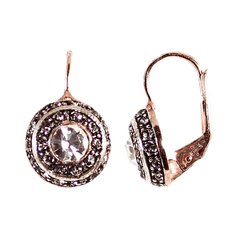 Bright Crystal Round Drop Earrings