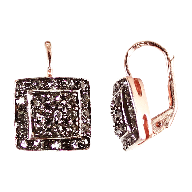 Crystal Square Drop Earrings