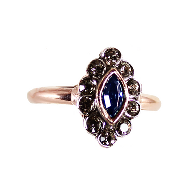 Small Dark Blue Crystal Ring