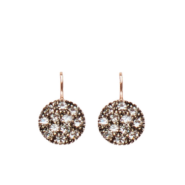 Bright Crystal Round Disc Earrings