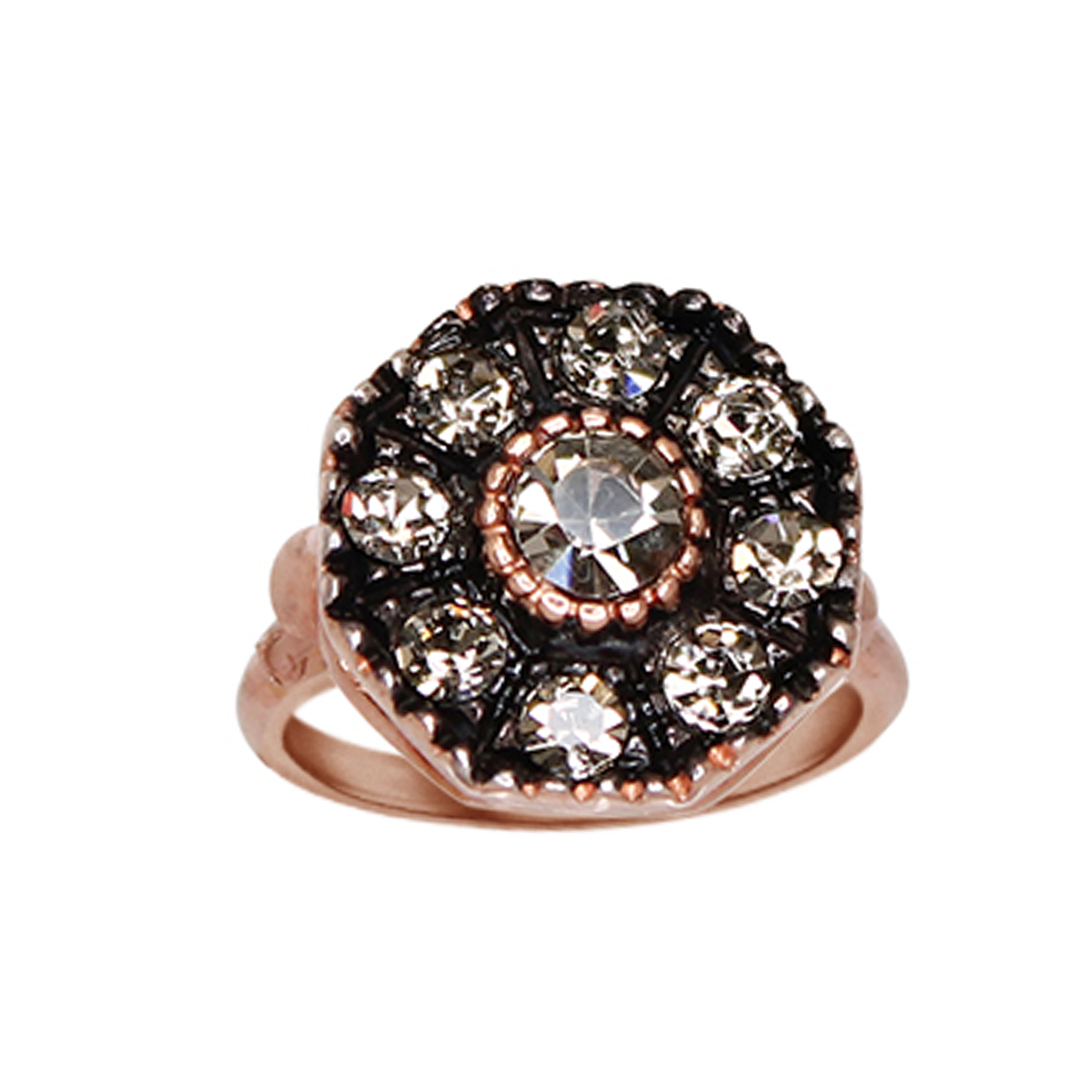 Crystal Fume Octagon Ring