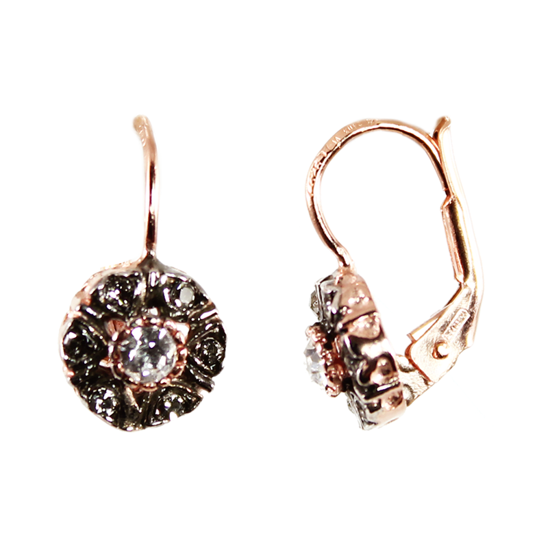 Round Crystal Drop Earrings