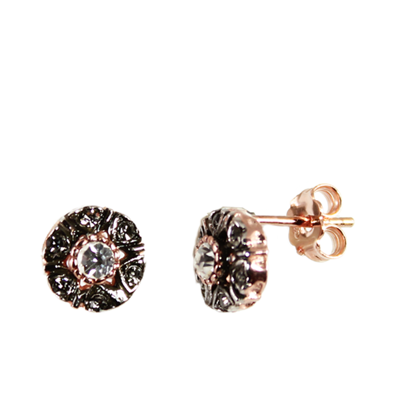 Round Crystal Stud Earrings