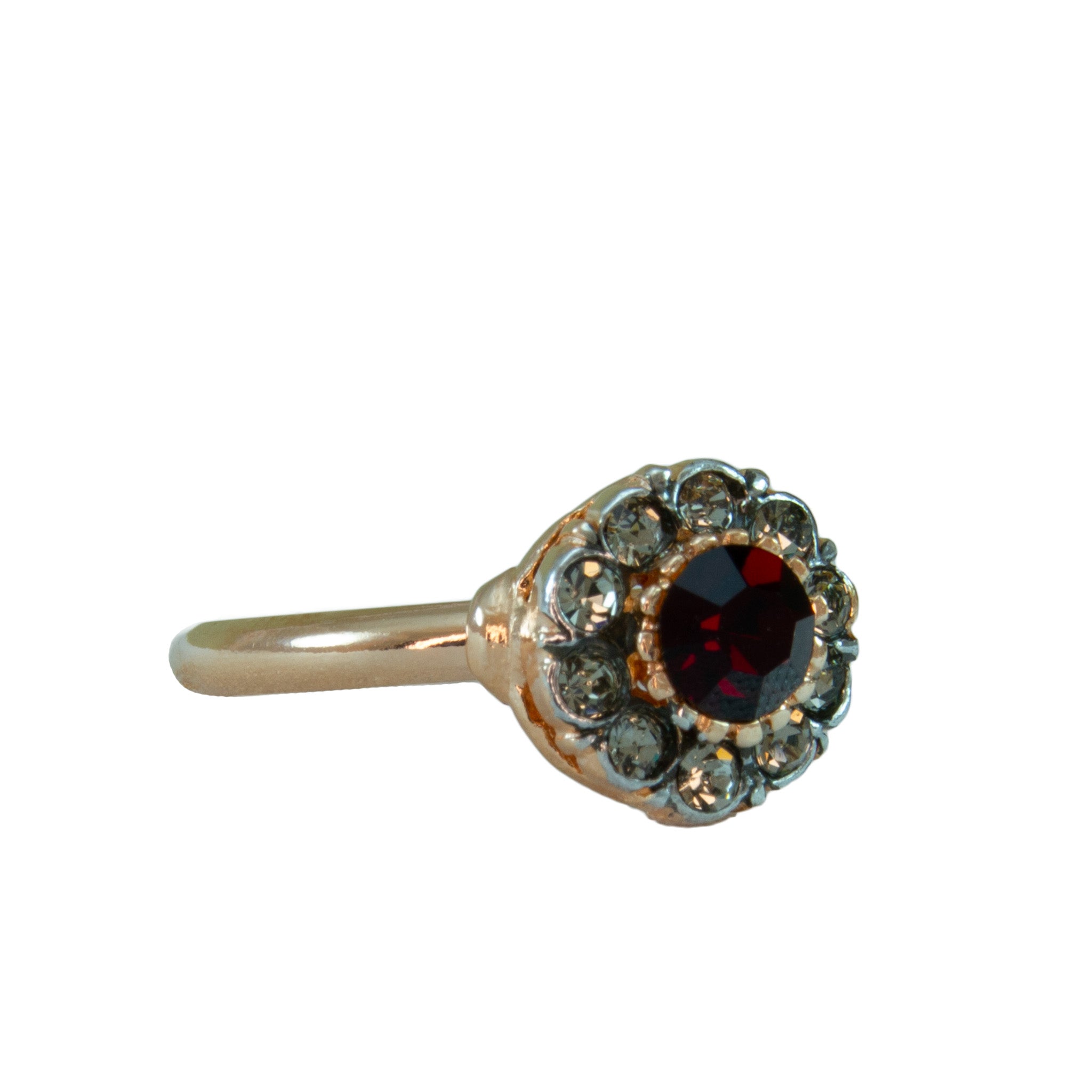 Red Crystal Circle Ring