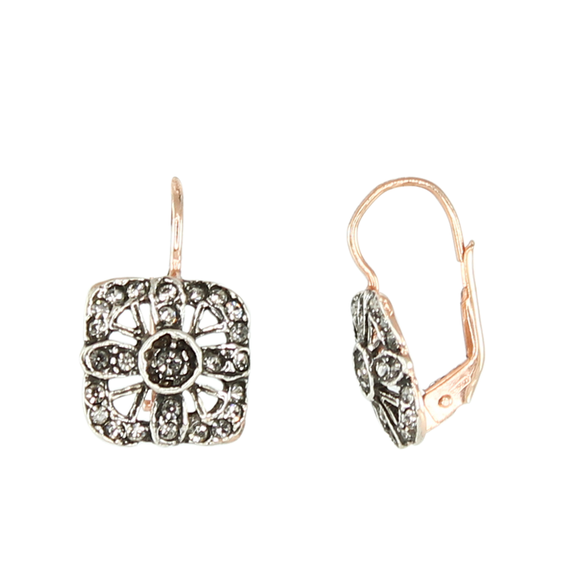 Crystal Square Cutout Earrings