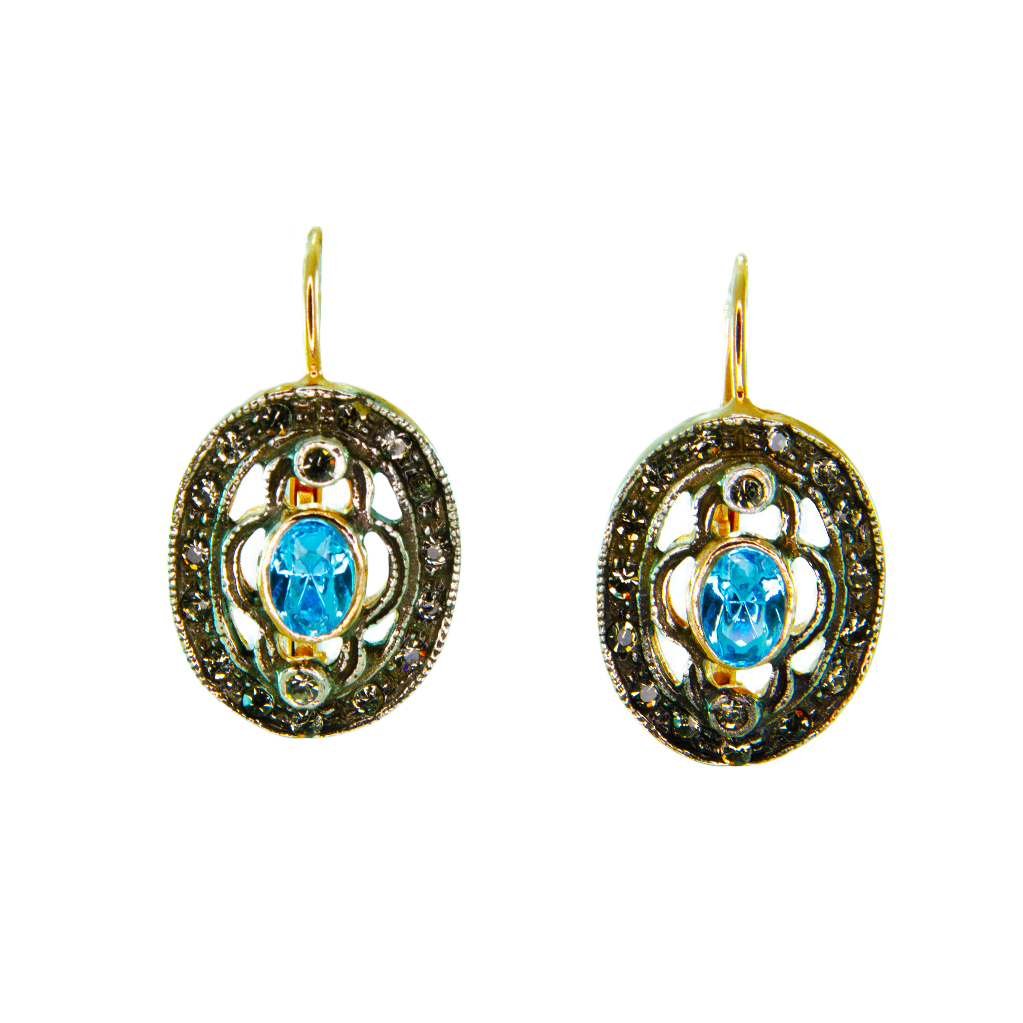 Aqua Oval Earrings